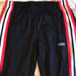 PINK by VS Track pants black with stripe Medium